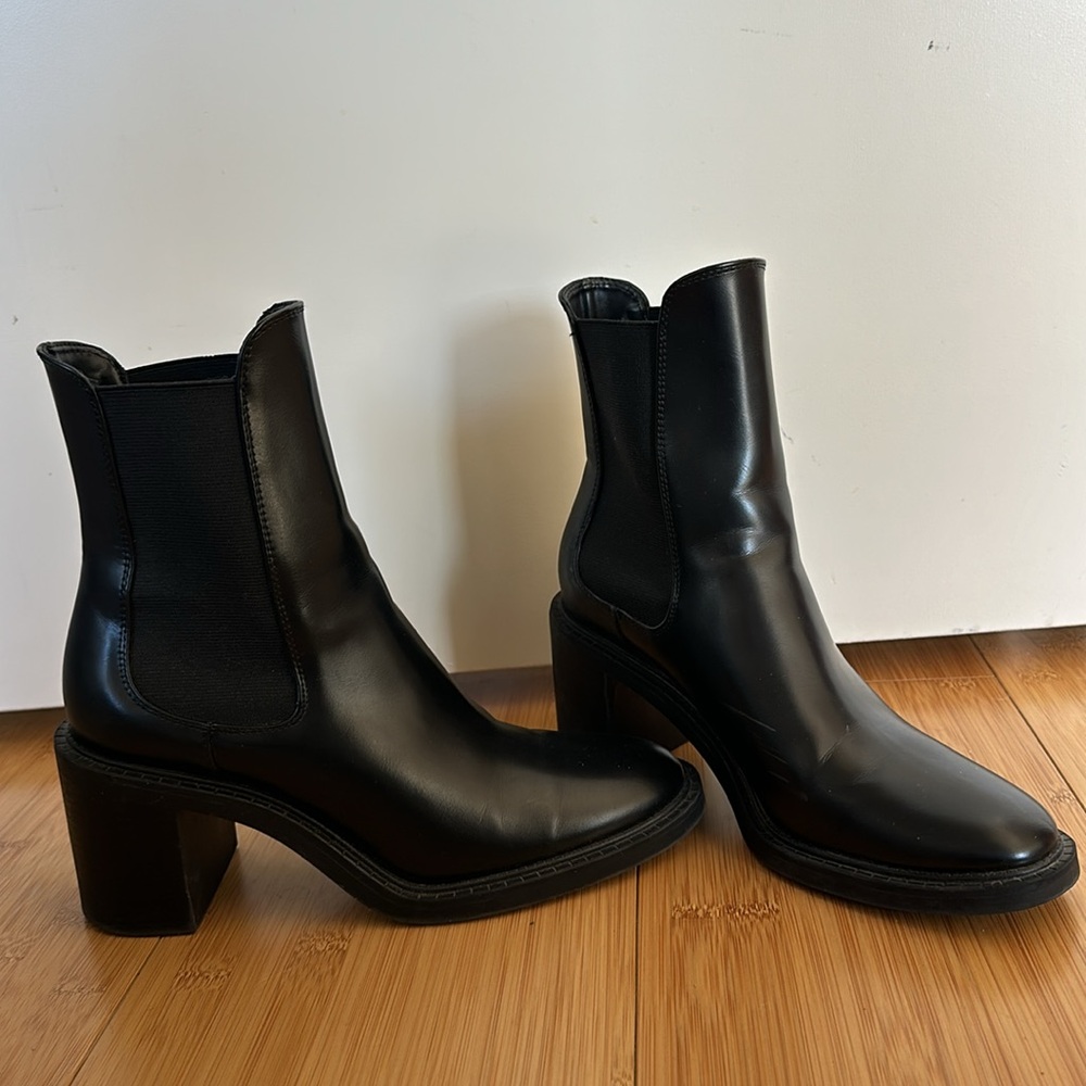 Zara Black Vegan Leather Boots